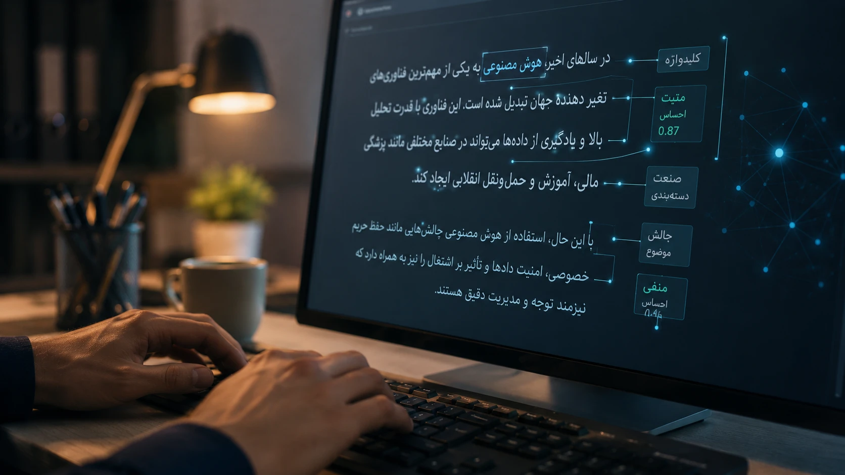 نمایش مفهومی پردازش زبان طبیعی فارسی توسط هوش مصنوعی
